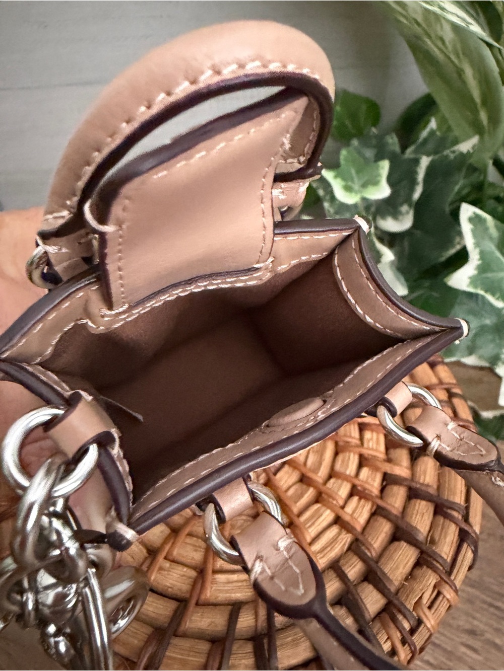 Coach North/South Mini Tote Bag Charm in Signature Canvas Tan & Beige F2448 NWOT - Picture 8 of 11